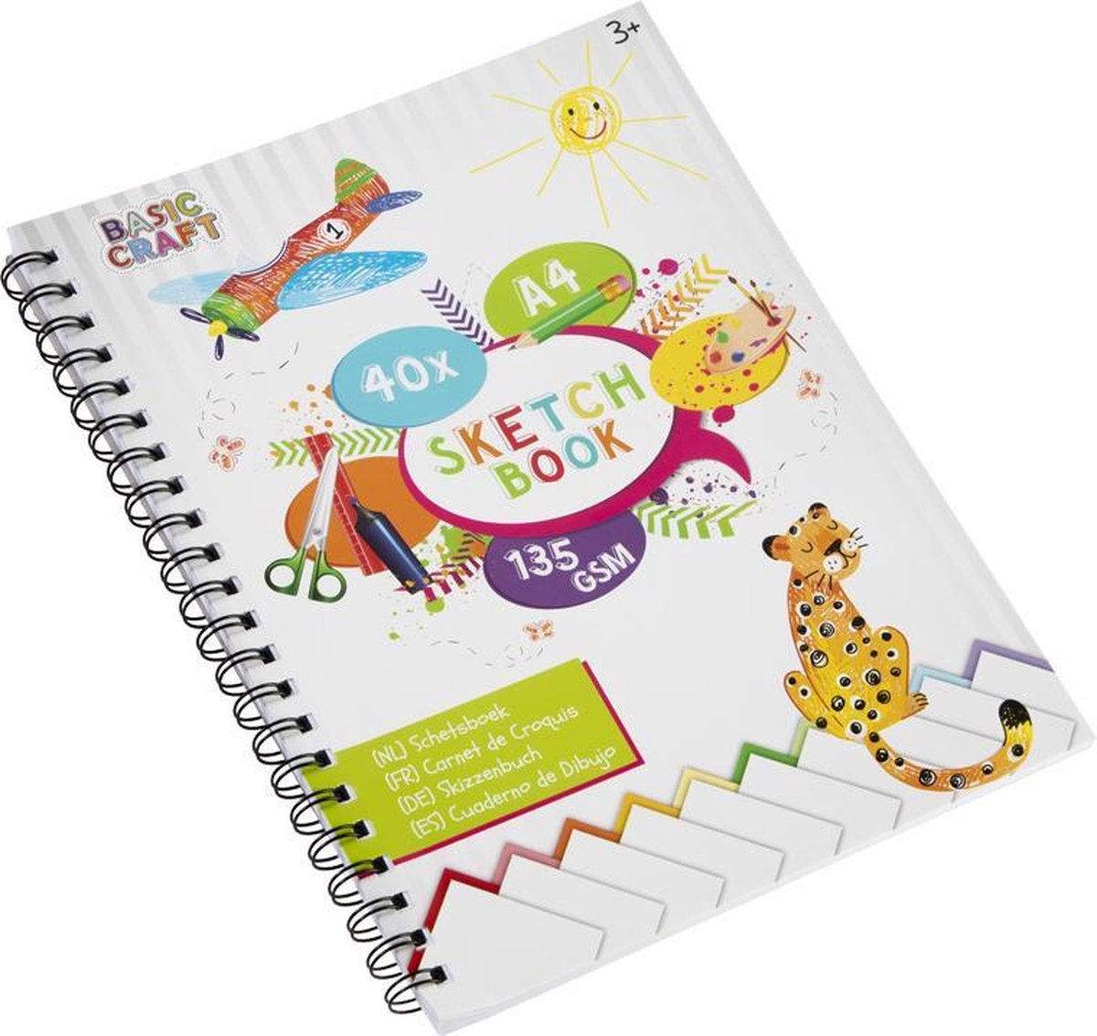Schetsboek A4 inclusief ringband | 40 vellen | Tekenblok | 135 Gram | hobbypapier | tekenen voor kinderen